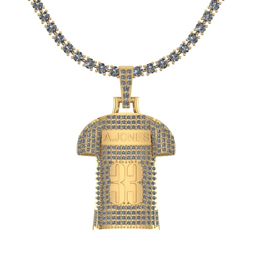 4.62 Ctw SI2/I1 Diamond 14K Yellow Gold Cricket theme pendant necklace