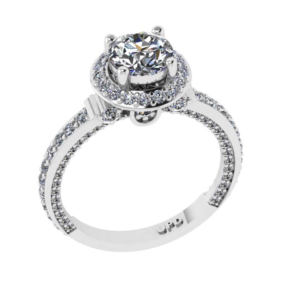 2.27 Ctw SI2/I1 Diamond 14K White Gold Engagement Ring
