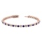 3.08 Ctw SI2/I1 Blue Sapphire and Diamond 14K Rose Gold Bracelet