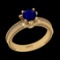 1.27 Ctw VS/SI1 Blue Sapphire And Diamond 14K Yellow Gold Engagement Ring