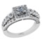 1.10 Ctw SI2/I1 Gia Certified Center Diamond 14K White Gold Ring