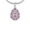 1.15 Ctw SI2/I1 Pink Sapphire And Diamond 14K White Gold Pendant Necklace