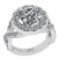 2.40 Ctw SI2/I1 Gia Certified Center Diamond 14K White Gold Engagement Halo Ring