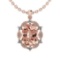 5.02 Ctw SI2/I1 Morganite And Diamond 14K Rose Gold Vintage Style Necklace