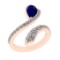 1.51 Ctw SI2/I1 Blue Sapphire and Diamond 14K Rose Gold Engagement Halo Ring