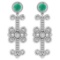 1.68 Ctw Emerald 14K White Gold Earrings