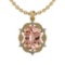 5.02 Ctw SI2/I1 Morganite And Diamond 14K Yellow Gold Vintage Style Necklace