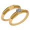 Certified 0.81 Ctw I2/I3 Yellow Sapphire And Diamond 14K Yellow Gold Vintage Style Wedding Band Ring