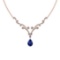 Certified 7.70 Ctw VS/SI1 Tanzanite And Diamond 14K Rose Gold Necklace