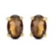 4.50 CTW Genuine Smoky Quartz And 14K Yellow Gold Earrings