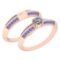 Certified 0.81 Ctw I2/I3 Tanzanite And Diamond 14K Rose Gold Vintage Style Wedding Band Ring