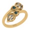 0.65 Ctw i2/i3 Treated Fancy Blue and White Diamond 14K Yellow Gold Flower Engagement Halo Ring