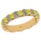 1.53 Ctw i2/i3 Treated Fancy Yellow and White Diamond 14K Yellow Gold Eternity Band Ring