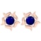 4.00 Ctw Blue Sapphire 14K Rose Gold Stud Earrings