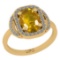 2.32 Ctw I2/I3 Yellow sapphire And Diamond 14K Yellow Gold Engagement Ring