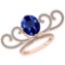 Certified 5.05 Ctw VS/SI1 Tanzanite and Diamond 14K Rose Gold Vintage Style Ring