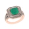 3.22 Ctw SI2/I1 Emerald and Diamond 14K Rose Gold Double Ring