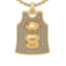 0.59 Ctw SI2/I1 Diamond 14K Yellow Gold football theme Jersey pendant necklace
