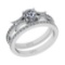 0.95 Ctw SI2/I1 Gia Certified Center Diamond 14K White Gold Bridal Style Wedding set Ring
