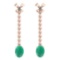 1.55 Ctw I2/I3 Emerald And Diamond 14K Rose Gold Earrings