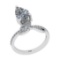 2.48 Ctw SI2/I1 Diamond 14K White Gold Anniversary Ring (Pear Cut Center Stone Certified By GIA )