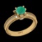 1.27 Ctw VS/SI1 Emerald And Diamond 14K Yellow Gold Engagement Ring