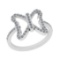 1.03 Ctw SI2/I1 Diamond 14K White Gold Valentine Special Butterfly Ring