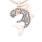 0.61 Ctw SI2/I1 Diamond 14K Rose Gold Fish Pendant Necklace