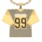 3.66 Ctw SI2/I1 Diamond 14K Yellow Gold Hockey theme Pendant Necklace