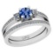 0.50 Ctw I2/I3 sapphire And Diamond 10K White Gold Wedding Set Ring