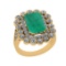 5.43 Ctw SI2/I1 Emerald and Diamond 14K Yellow Gold Double Ring