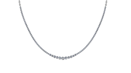 Certified 10.24 Ctw SI2/I1 Diamond 14K White Gold Necklace