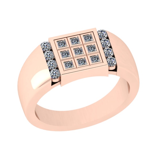 0.44 Ctw SI2/I1 Diamond 14K Rose Gold Men's Engagement Ring