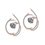 2.06 Ctw SI2/I1 Diamond 14K Rose Gold Earrings