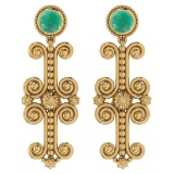 1.68 Ctw Emerald 14K Yellow Gold Earrings
