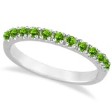 Peridot Stackable Band Anniversary Ring Guard 14k White Gold 0.38ctw