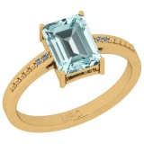 2.54 Ctw SI2/I1 Aquamarine And Diamond 14K Yellow Gold Ring