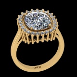3.76 Ctw VS/SI1 Diamond14K Yellow Gold Vintage Style Ring