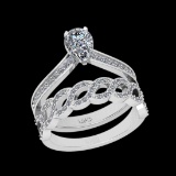1.20 Ctw SI2/I1 Diamond 10K White Gold Engagement set Ring