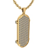 Certified 1.46 Ctw Diamond Skate Board Necklaces 18k Yellow Gold