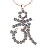 Certified 2.62 Ctw Diamond Om Universe Necklaces 18k Rose Gold