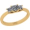 1.00 Ctw SI2/I1 Gia Certified Center Diamond 14K Yellow Gold three Stone Ring