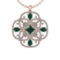 Certified 2.08 Ctw SI2/I1 Emerald And Diamond 14K Rose Gold Necklace