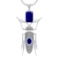 6.88 Ctw SI2/I1 Blue Sapphire and Diamond 14K White Gold Necklace