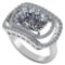 VS/SI1 Certified 2.10 CTW Round and Cut Diamond 14K White Gold Ring
