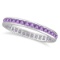 Amethyst Channel Set Eternity Ring Band 14k White Gold 1.00ctw