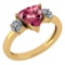 Certified 2.25 Ctw Pink Tourmaline And Diamond Ladies Fashion Halo Ring 14K Yellow Gold (VS/SI1) MAD