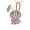0.94 Ctw SI2/I1 Emerald and Diamond 14K Rose Gold Daddy Pendant Necklace