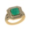 3.22 Ctw SI2/I1 Emerald and Diamond 14K Yellow Gold Double Ring