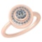 Certified 0.62 Ctw Diamond Styles Ring For beautiful ladies 18k Rose Gold